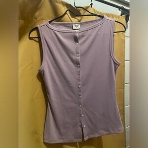 Abercrombie & Fitch Lavender Button-Up Tank Top